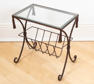 IRON & GLASS SIDE TABLE