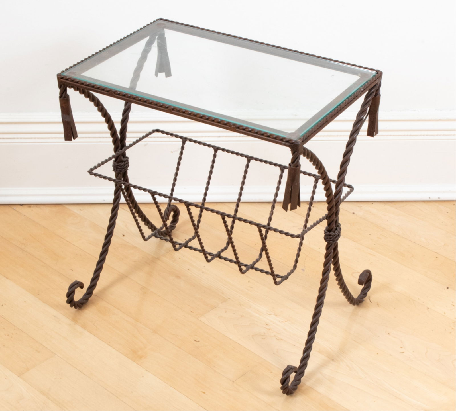 IRON & GLASS SIDE TABLE (1 of 14)
