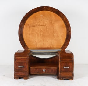 ART DECO WATERFALL WALNUT VANITY CHEST