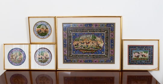 (5) VINTAGE TURKISH MINIATURE PAINTINGS