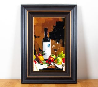 CONTEMPORARY STILL LIFE WINE BOTTLE PRINT