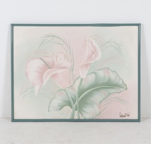 SIGNED FLORAL STILL LIFE O/C 20TH C.