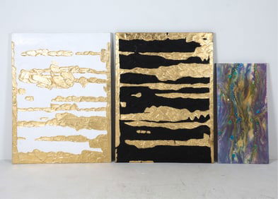 (3) CONTEMPORARY ABSTRACT PAINTINGS ON CANVAS