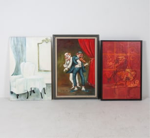 (3) GROUPING OF O/C PAINTINGS