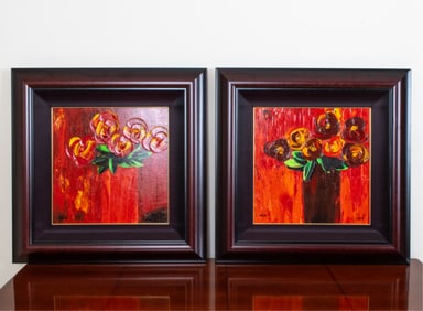 (2) JALINE POL - RED STILL LIFE PRINTS