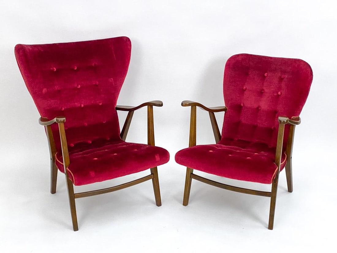 SWEDISH "HIS & HERS" WINGBACK LOUNGE CHAIRS (1 of 14)