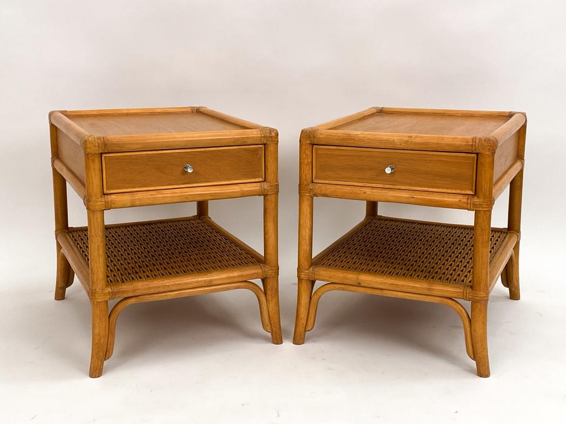 PAIR OF DUX BAMBOO NIGHTSTANDS (1 of 13)