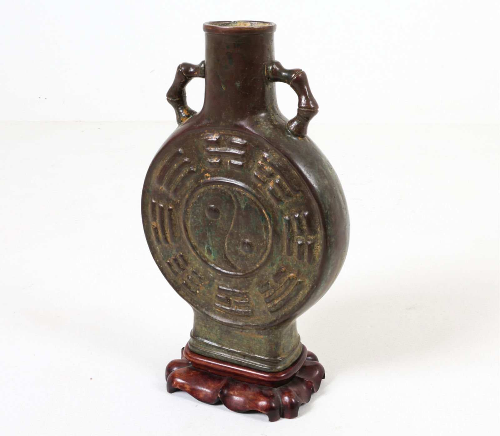 CHINESE BRONZE DOUBLE VASE LAMP BASE (1 of 13)