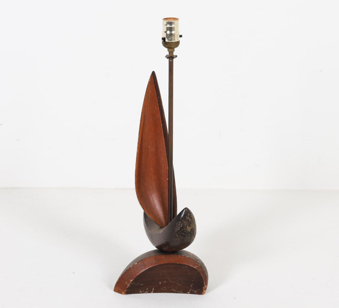 MID-CENTURY SCULPTURAL TEAK LAMP (1 of 12)