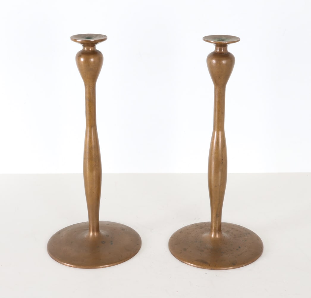 PAIR OF BRONZE CANDLE STICKS (1 of 8)