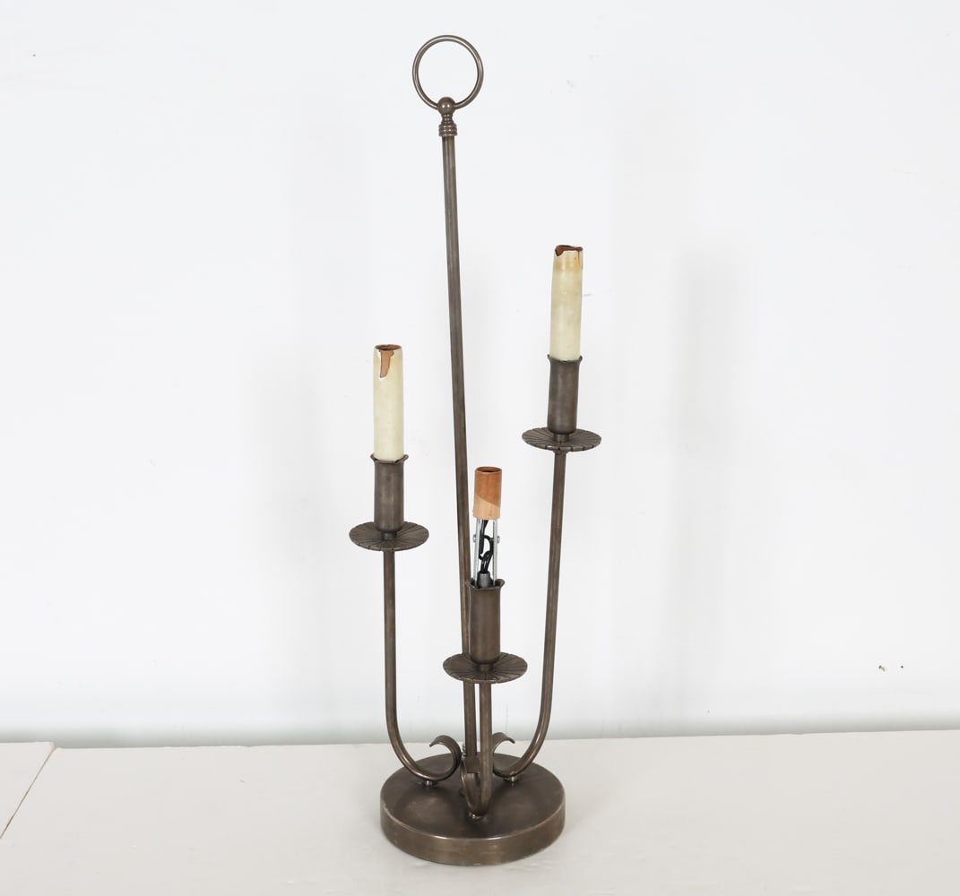 MANNER OF PARZINGER NICKEL PLATED TABLE LAMP (1 of 15)