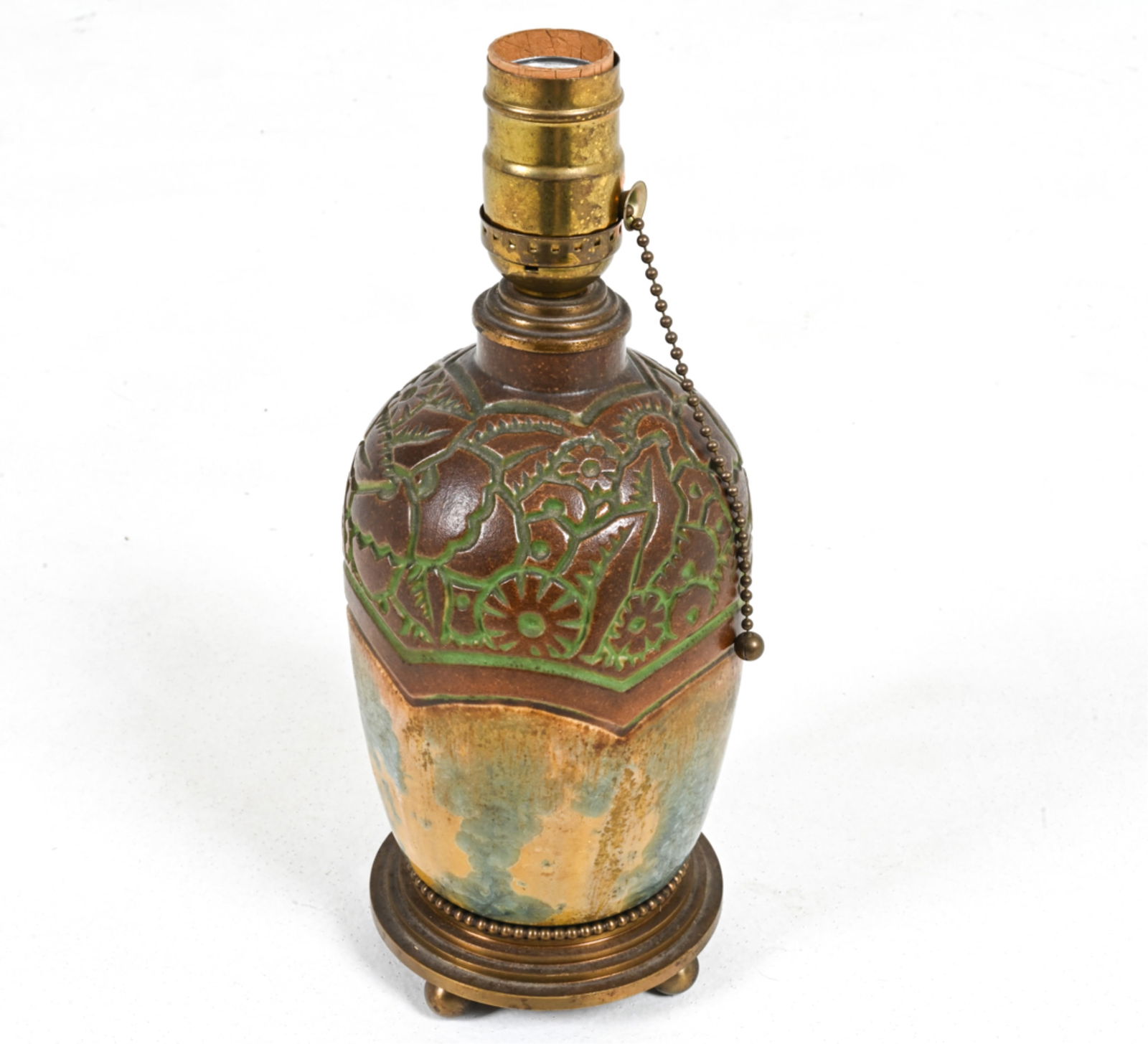 MANNER OF JOSEPH MOUGIN GLAZED STONEWARE LAMP (1 of 12)