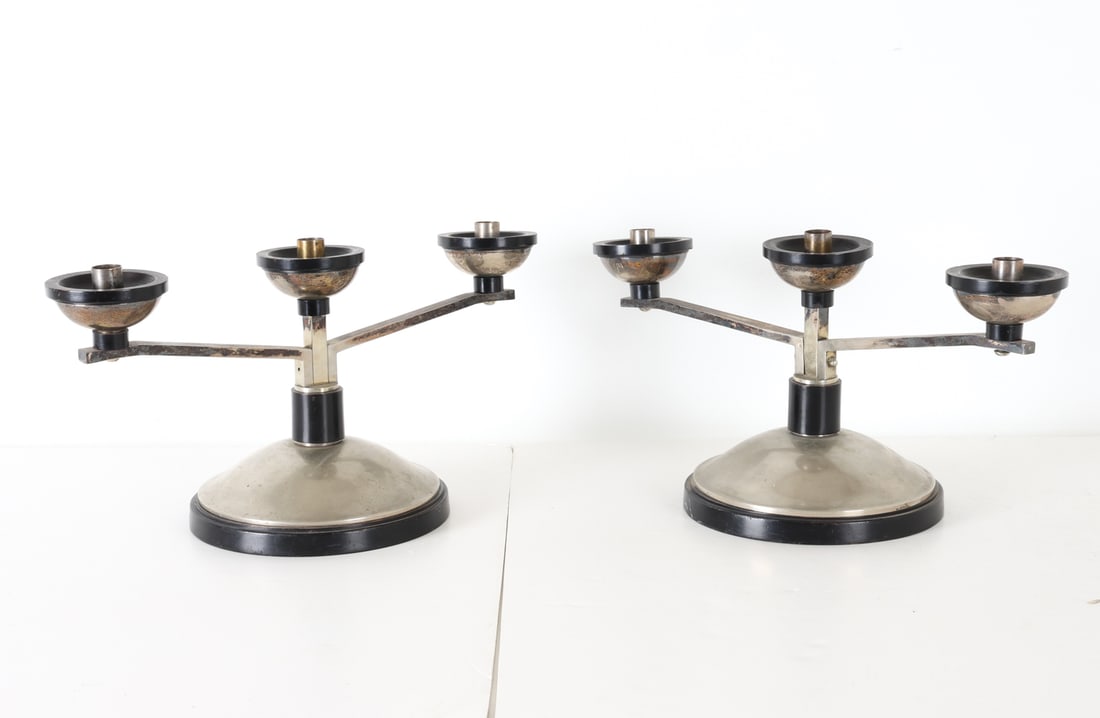 PAIR OF ART DECO CANDELABRAS (1 of 9)