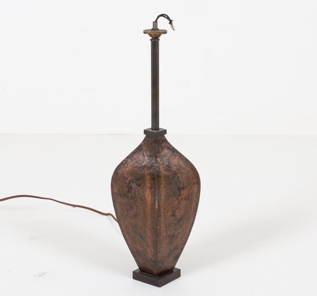 ABSTRACT HAMMERED COPPER SCULPTURAL LAMP BASE (1 of 11)