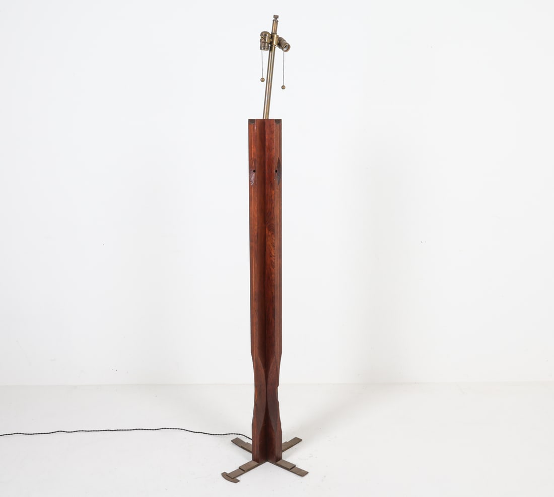 ART DECO CARVED WALNUT FLOOR LAMP (1 of 11)