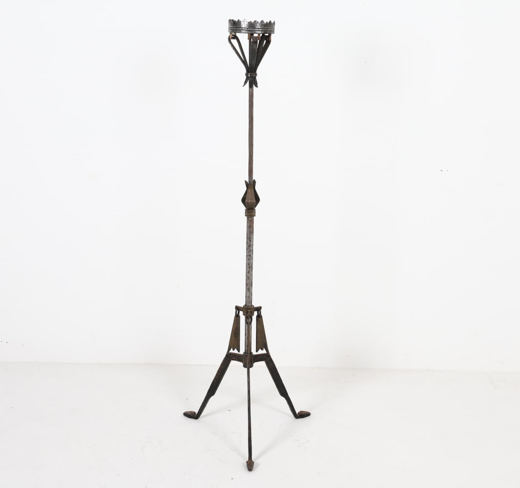 ART DECO IRON & BRASS FLOOR LAMP BASE (1 of 16)