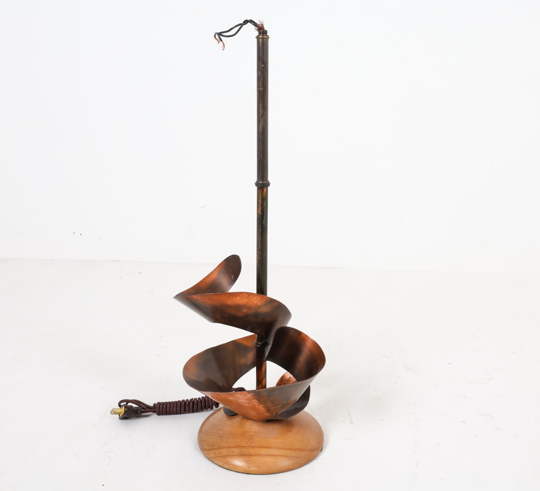 SCULPTURAL COPPER TABLE LAMP BASE (1 of 10)
