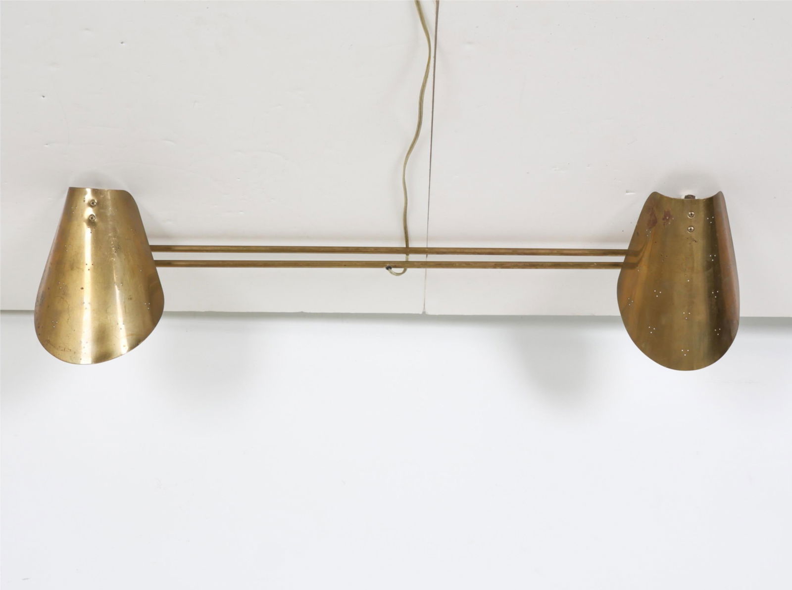 MID-CENTURY BRASS DOUBLE WALL LIGHT (1 of 9)