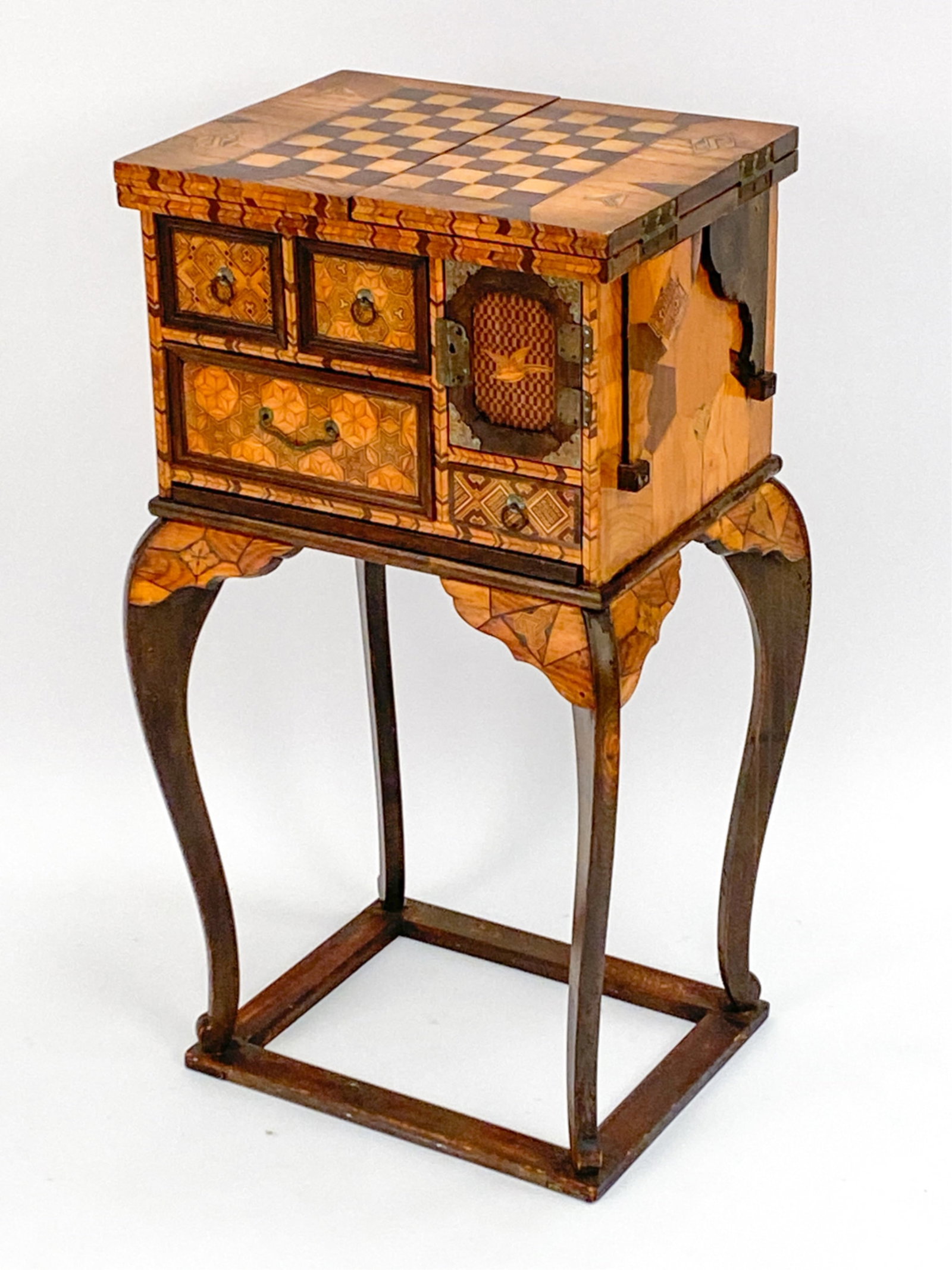 ANTIQUE JAPANESE MARQUETRY GAMES TABLE C.1800'S (1 of 13)
