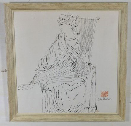 BEN SHAHN PRINT: Framed edge Measures: 26.5" x 26.5"