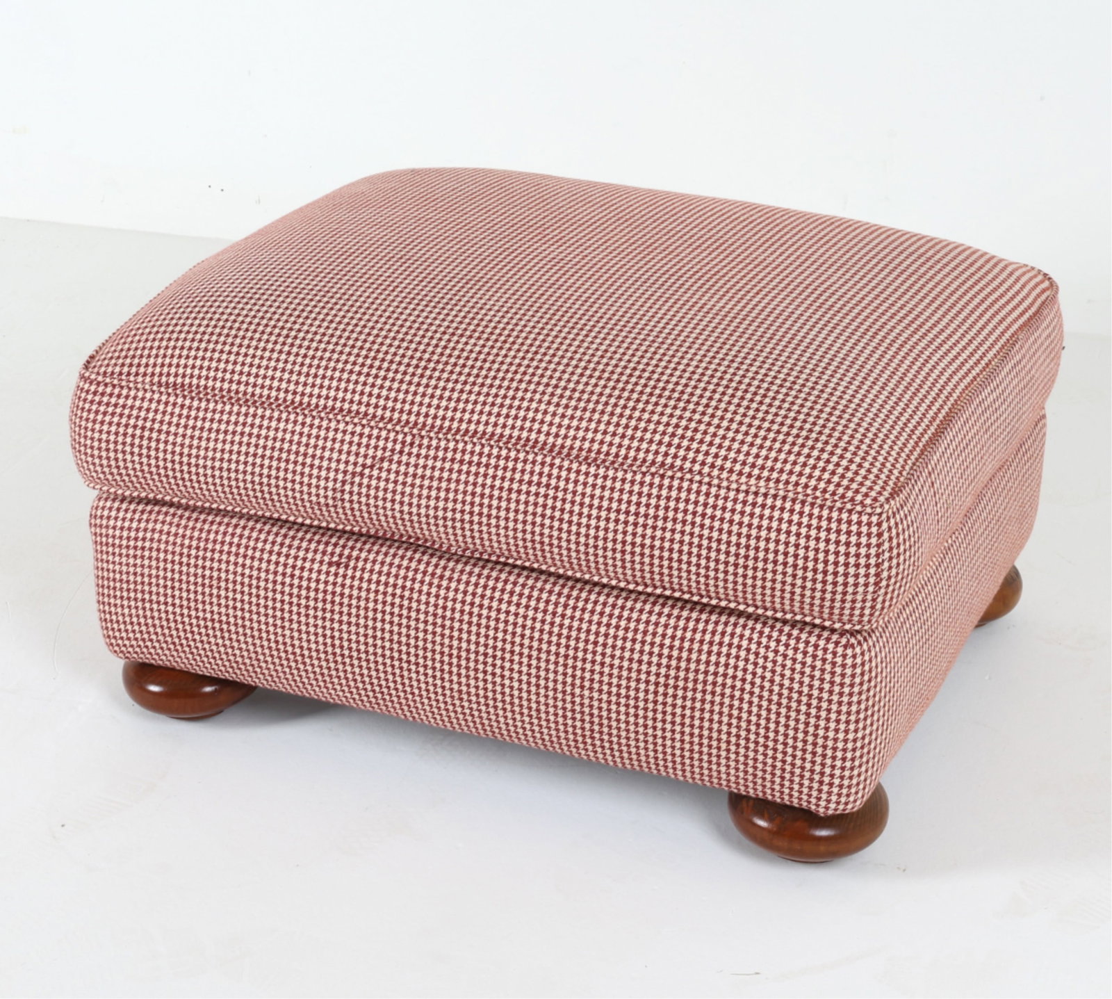 HOUNDSTOOTH UPHOLSTERED OTTOMAN (1 of 13)