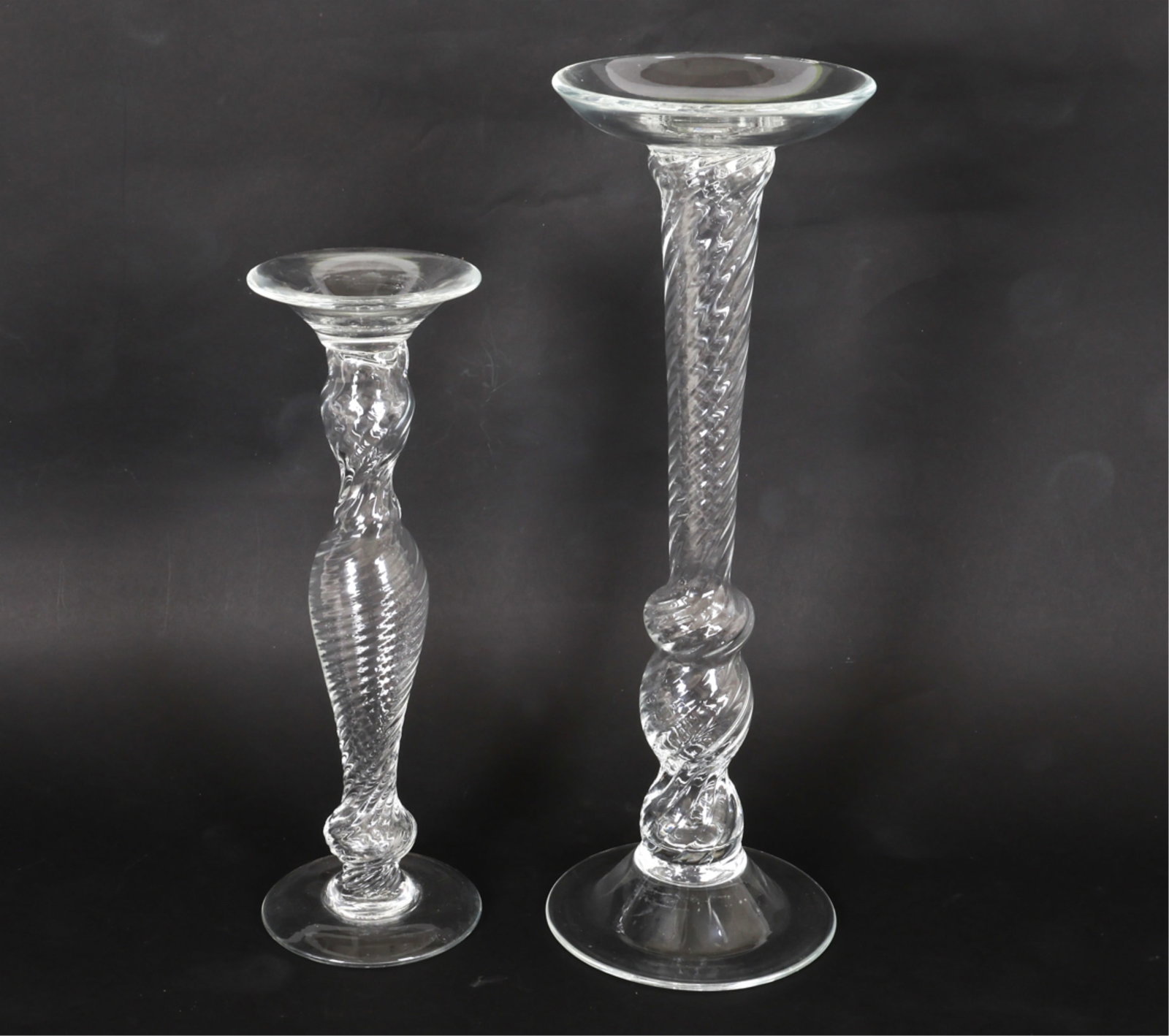 (2) HAND BLOWN GLASS CANDLESTICKS (1 of 11)