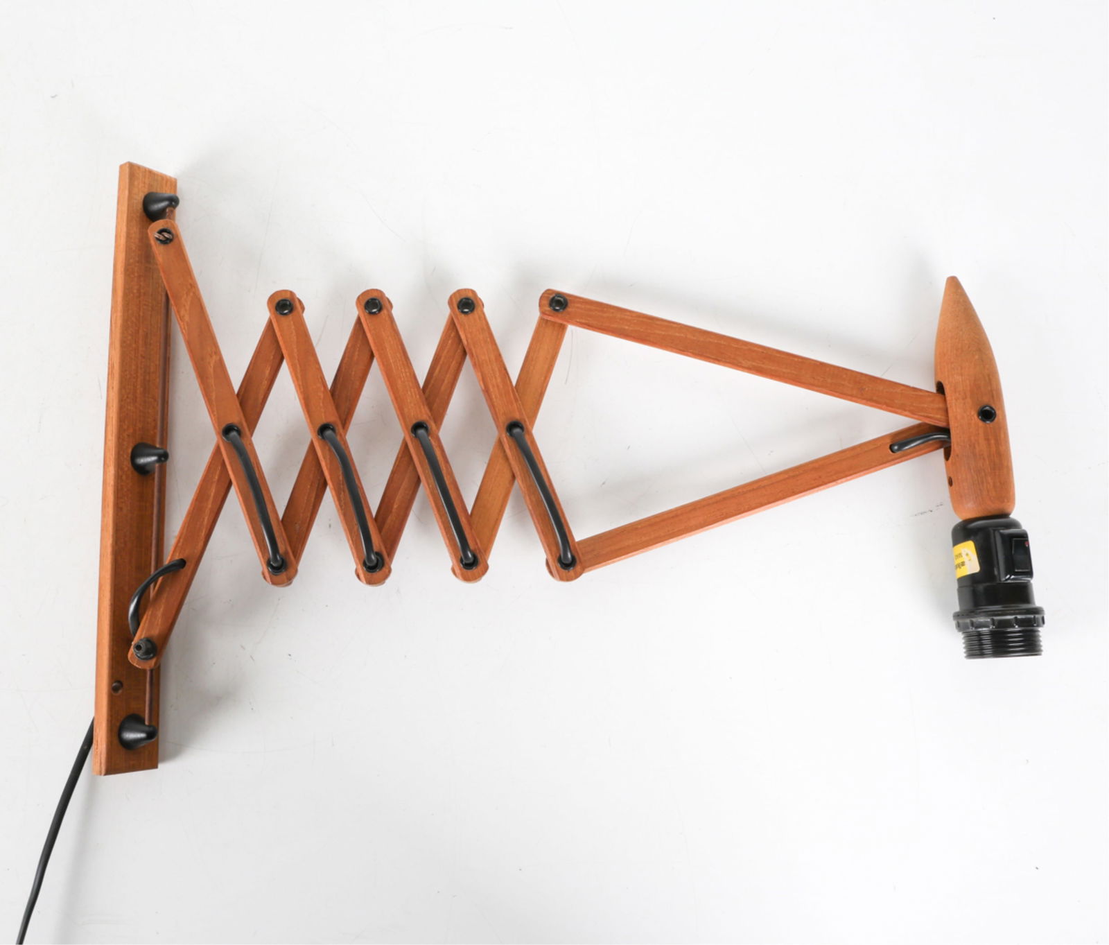 MID-CENTURY DANISH TEAK SCISSOR LAMP SCONCE 1970'S (1 of 13)