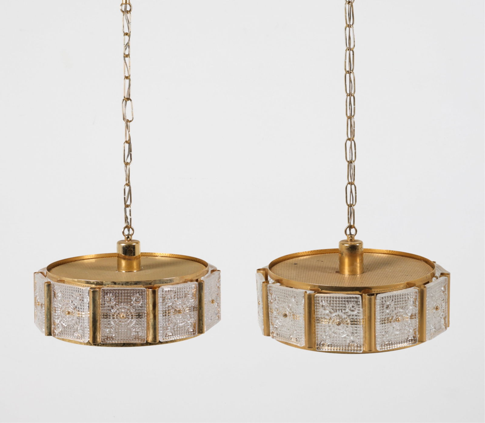 PAIR OF CARL FAGERLUND BRASS & GLASS CHANDELIERS (1 of 20)