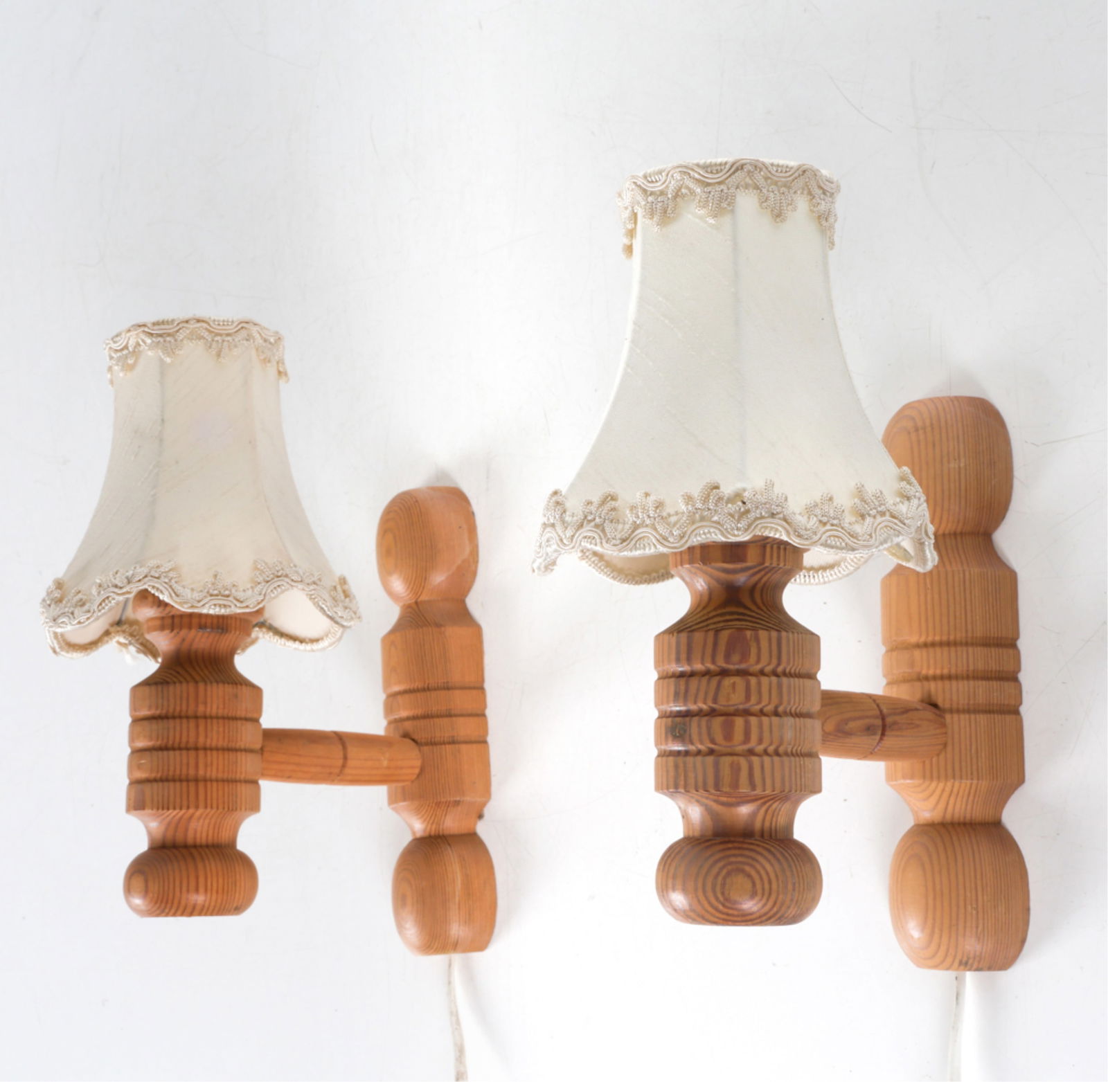 PAIR OF DANISH PINE WALL SCONCES C.1960'S (1 of 12)
