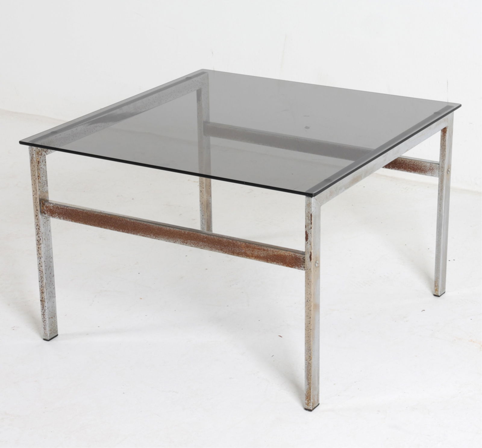 DANISH MID-CENTURY CHROME & GLASS COFFEE TABLE (1 of 14)