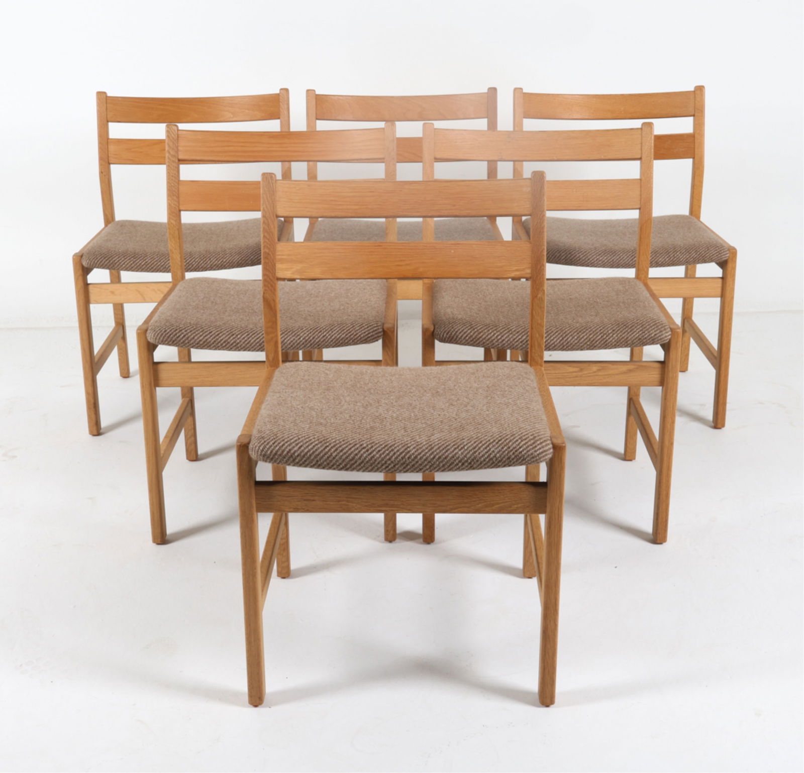 (6) ATTR. KURT OSTERVIG OAK & WOOL DINING CHAIRS (1 of 11)