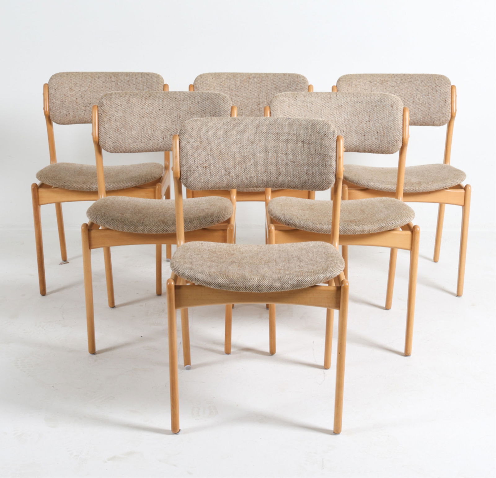 ERIC BUCH O. D. MOBLER DANISH BEECH DINING CHAIRS (1 of 12)