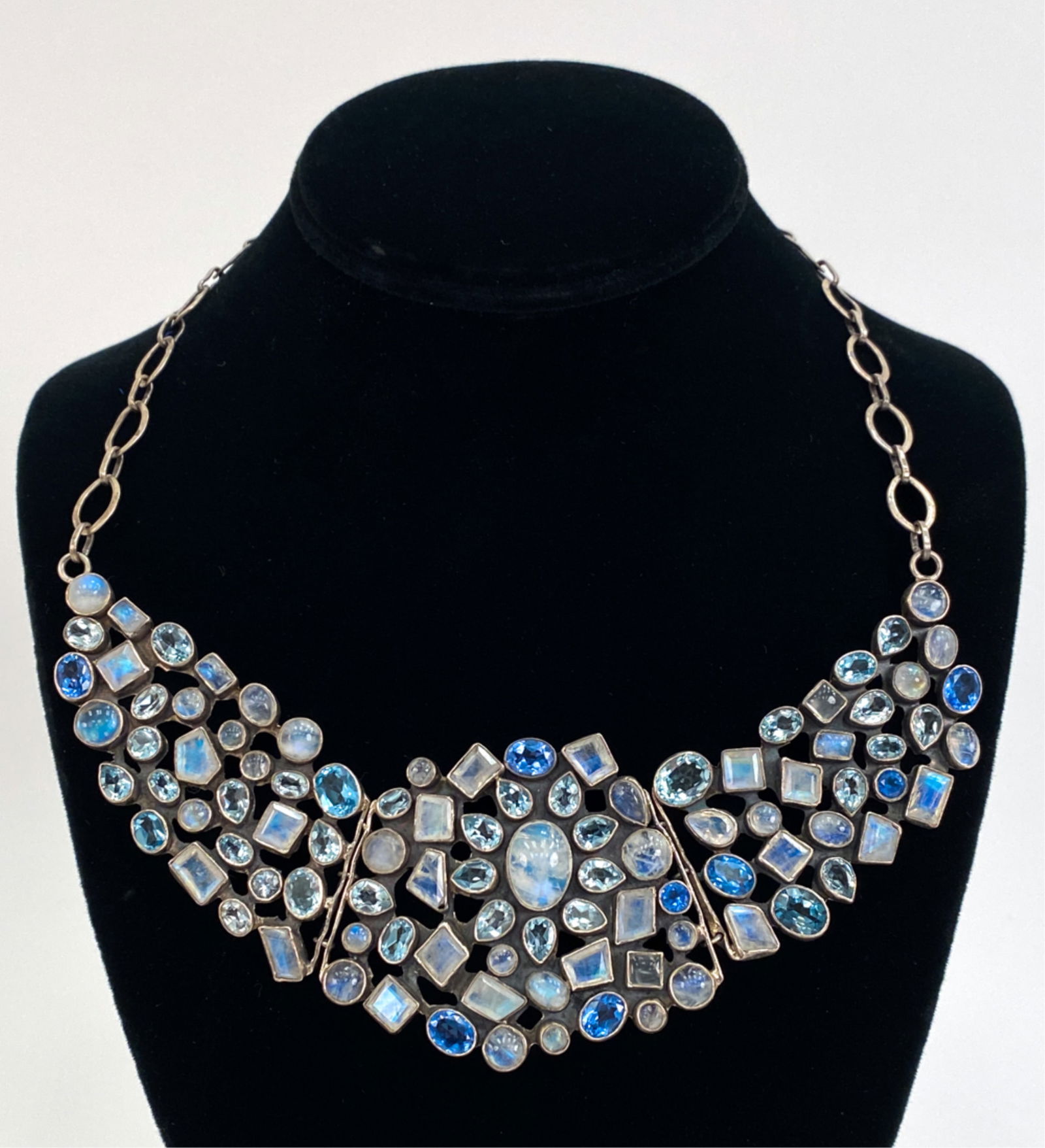 STERLING & SEMI PRECIOUS STONE BRIDAL NECKLACE (1 of 9)