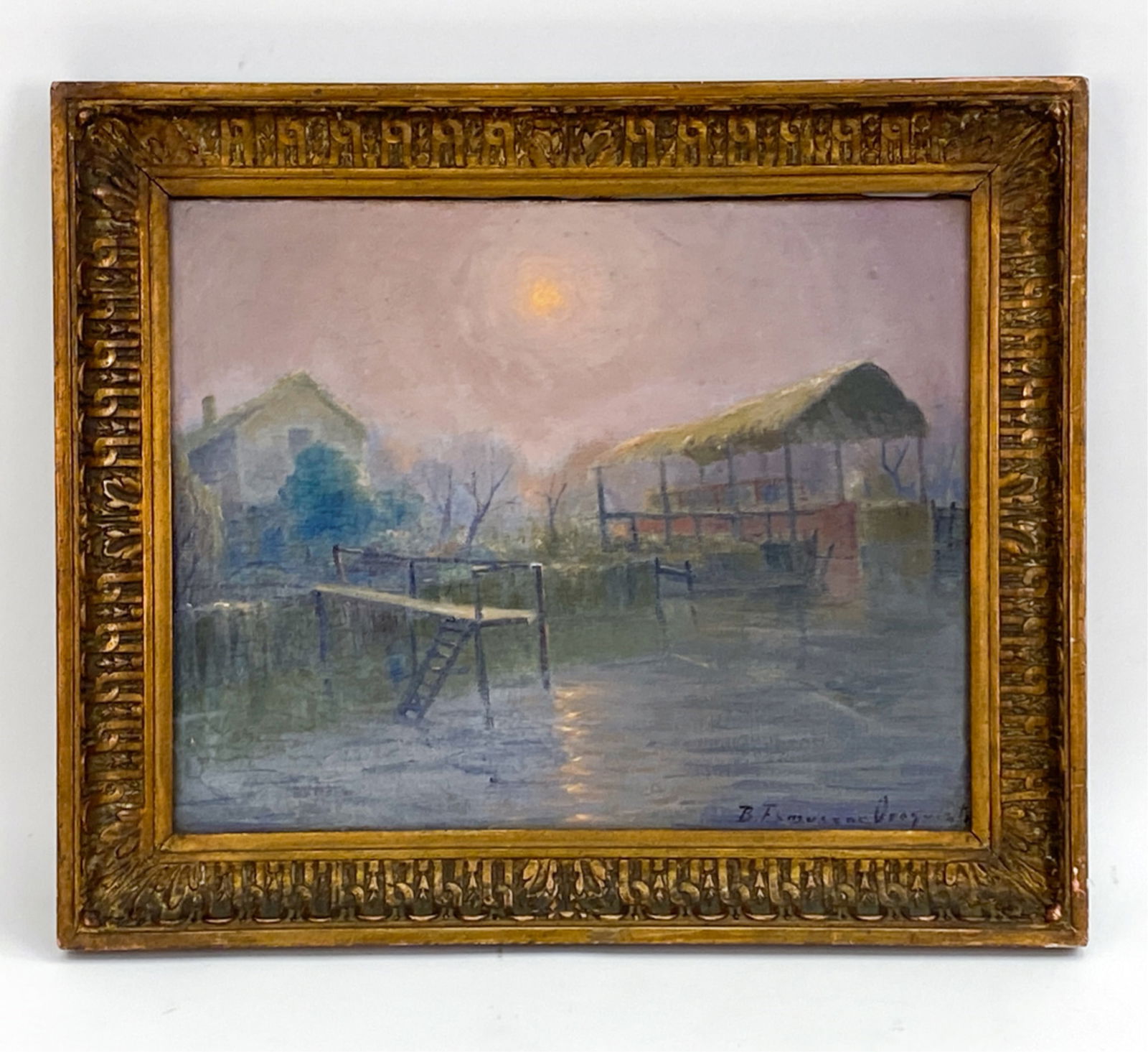 SIGNED SUNSET LANDSCAPE OIL ON CANVAS (1 of 8)