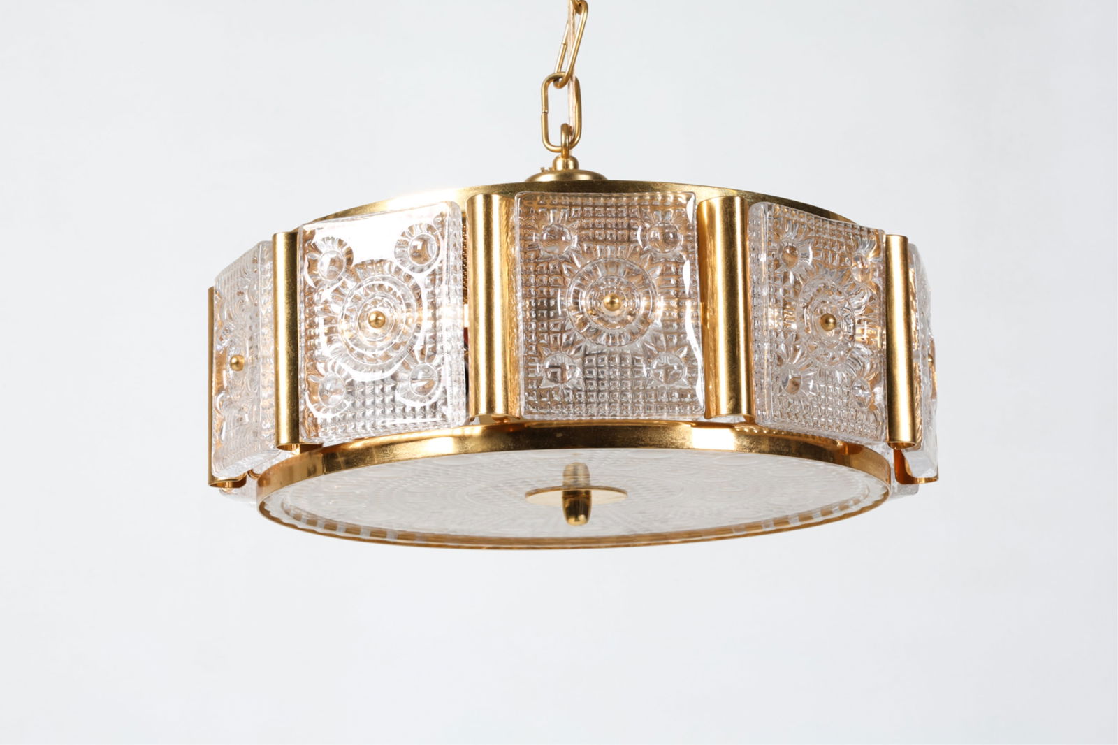 CARL FAGERLUND BRASS AND CRYSTAL PENDANT LIGHT (1 of 16)
