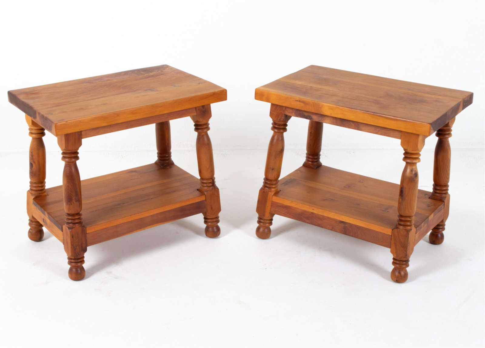 (2) SCANDINAVIAN PINE END TABLES (1 of 14)
