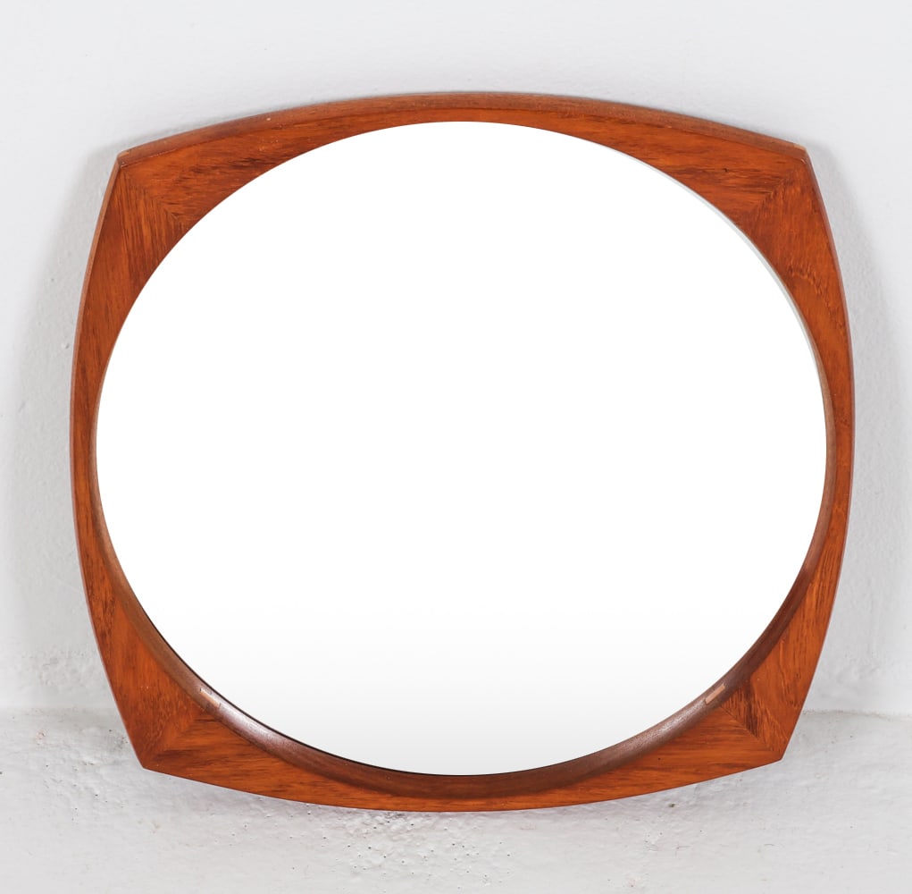 JANSEN SPEJLE DANISH TEAK WALL MIRROR, C.1960'S (1 of 9)