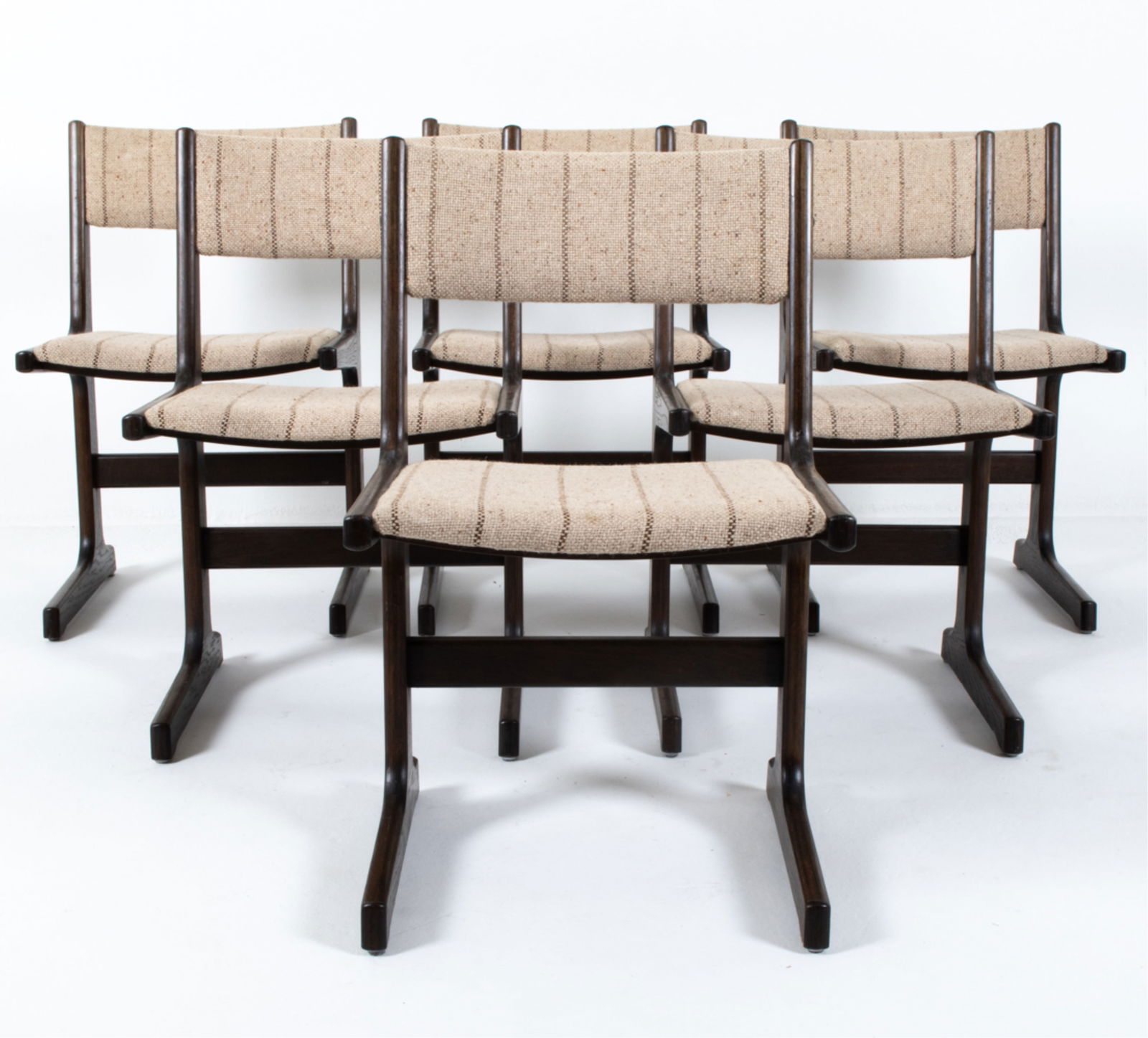 (6) FARSTRUP STAINED OAK CANTILEVER DINING CHAIRS (1 of 18)