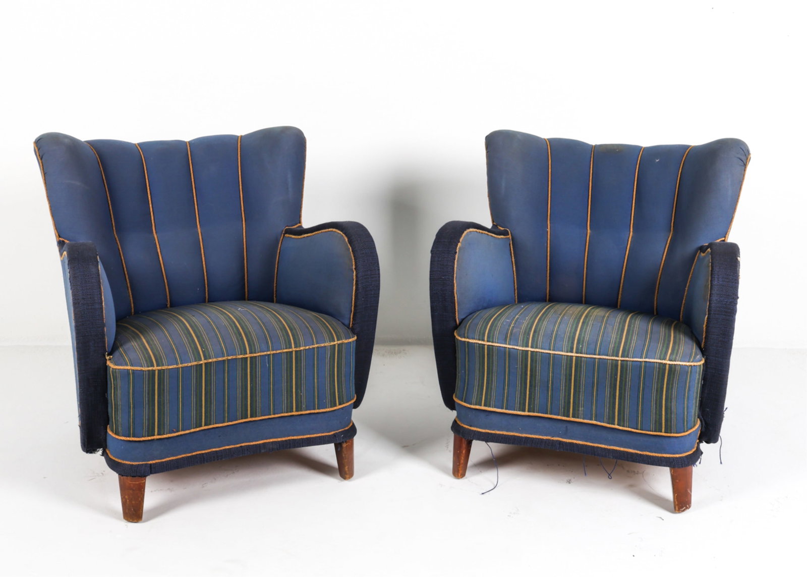 PAIR DANISH ART DECO LOUNGE CHAIRS, C.1940'S (1 of 16)