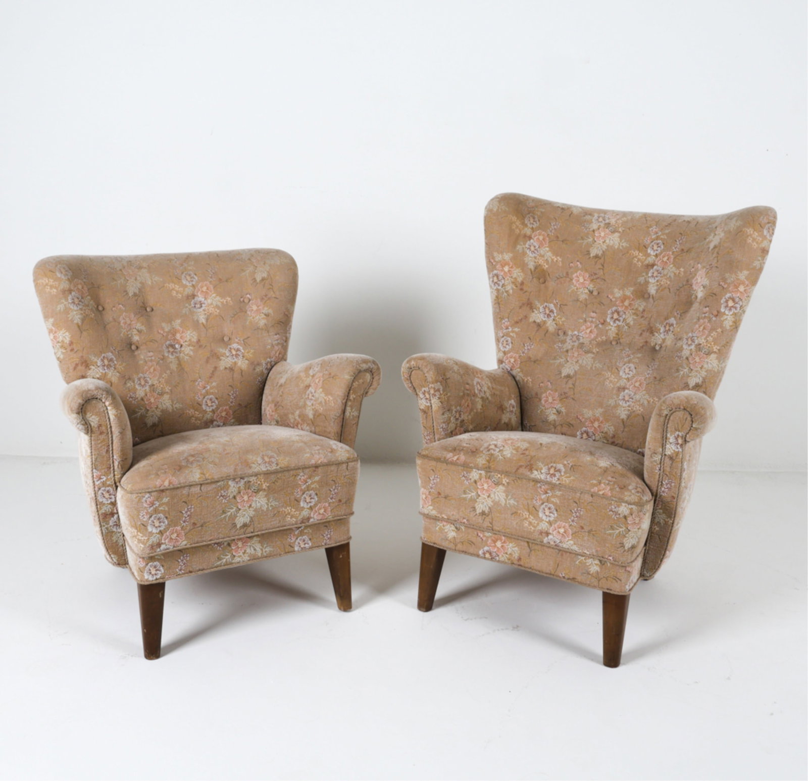 (2) DANISH WINGBACK LOUNGE CHAIRS, C.1950'S (1 of 16)