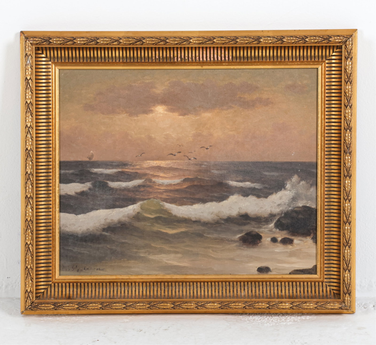 MICHAEL STEPHANOU (B.1937) - SEASCAPE PAINTING O/C (1 of 10)