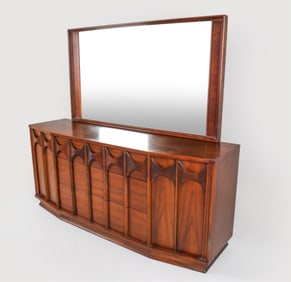 KENT COFFEY PERSPECTA WALNUT DRESSER & MIRROR
