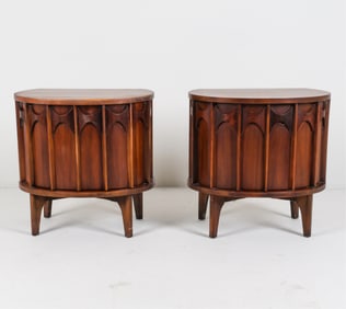 (2) KENT COFFEY PERSPECTA WALNUT NIGHTSTANDS