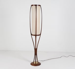 MODELINE WALNUT FLOOR LAMP, CIRCA 1960'S