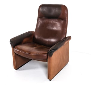 DE SEDE 'DS-50' LEATHER RECLINING LOUNGE CHAIR