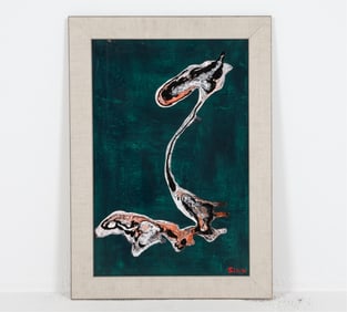 1970S ABSTRACT ACRYLIC ON BOARD