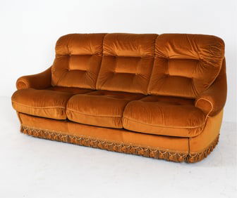 MID-CENTURY FRENCH VELOUR SOFA