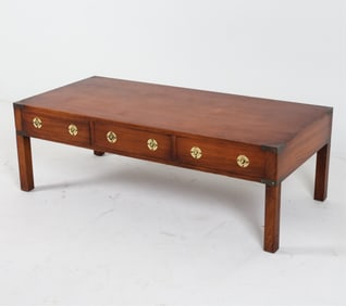 VINTAGE CAMPAIGN STYLE COFFEE TABLE