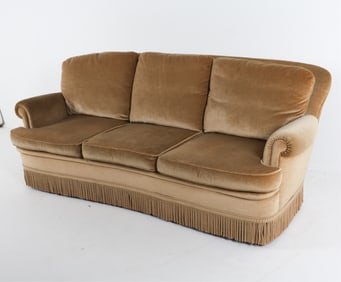 MID-CENTURY MOHAIR VELVET SOFA