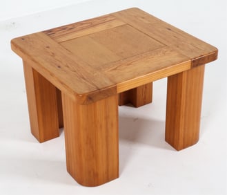 BRUTALIST PINE SIDE TABLE